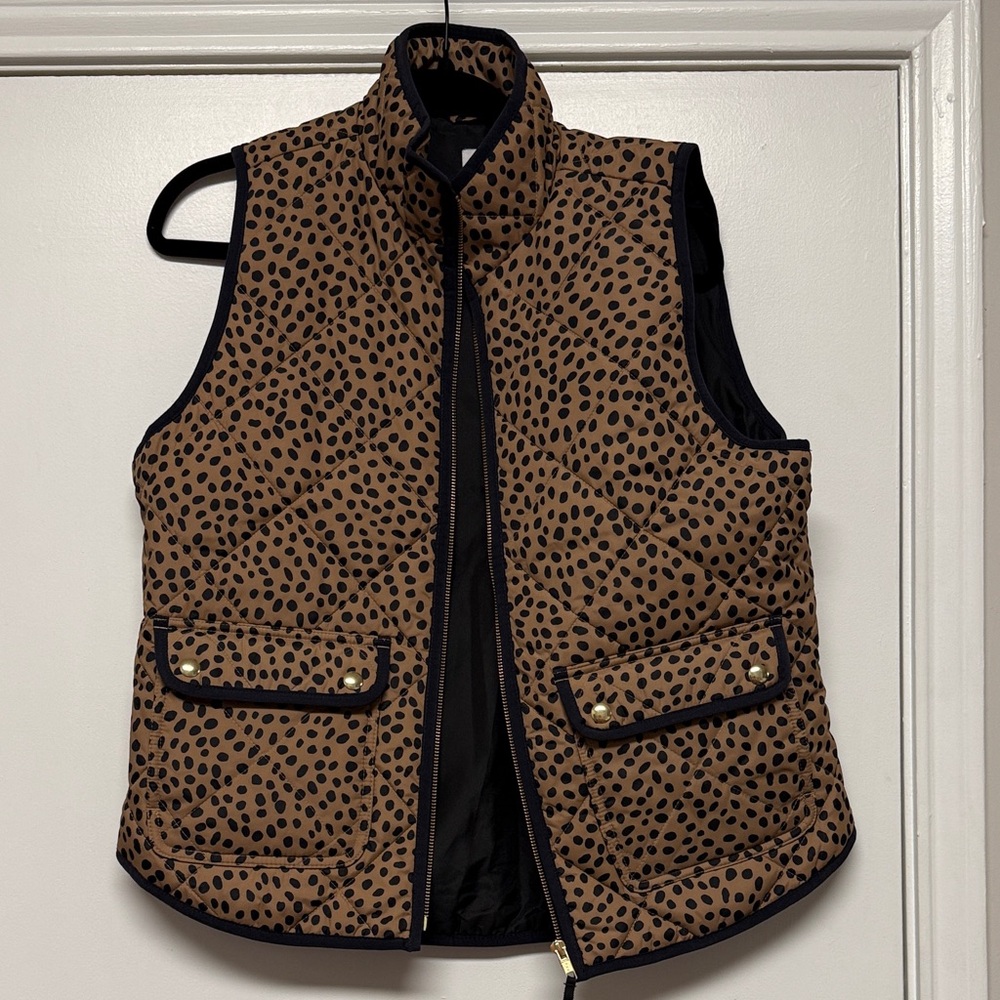 J.Crew: Tan & Black Puffer Vest
